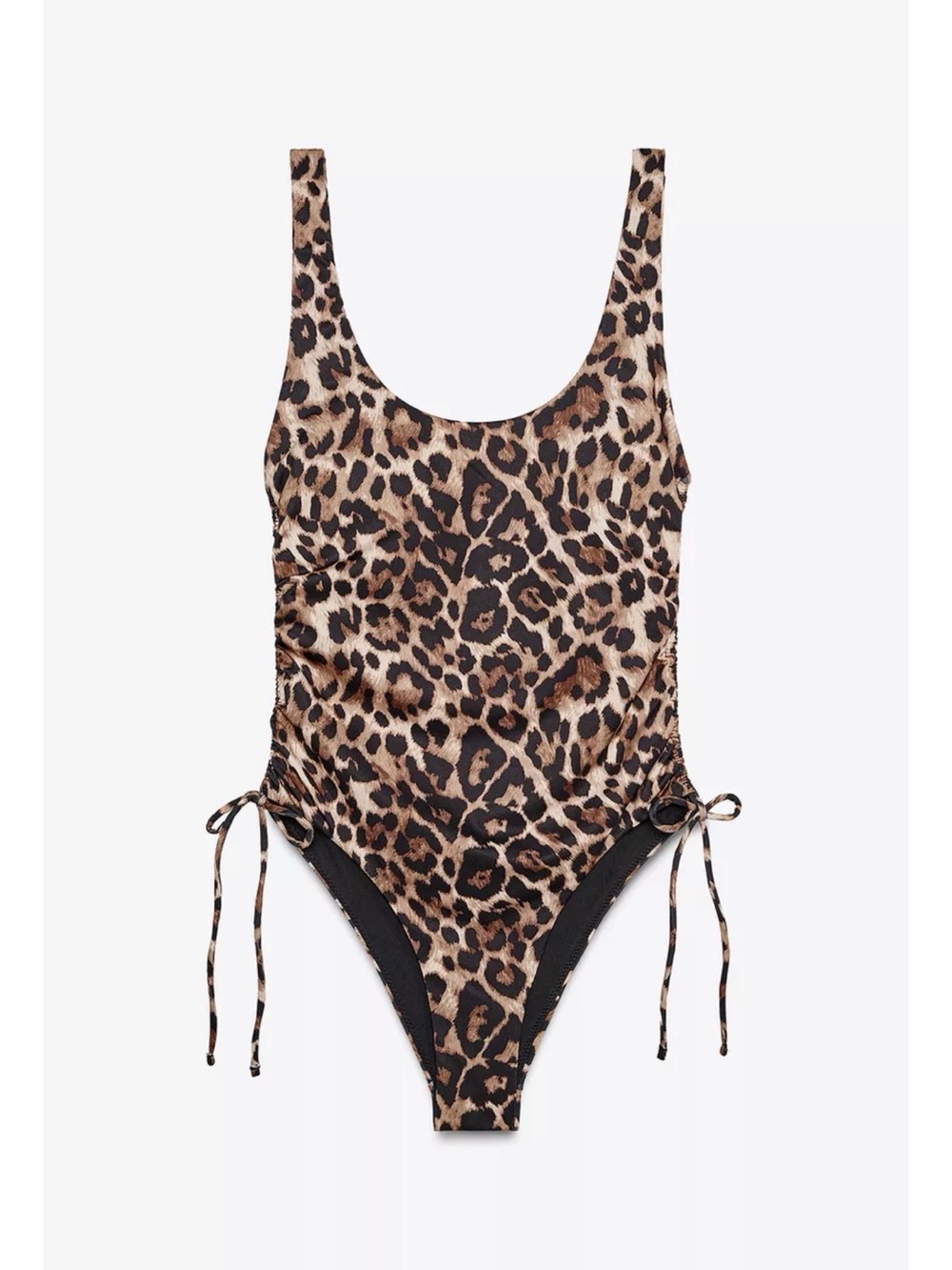 Zara Leopard Print One-Piece Swimsuit in Brown and Black